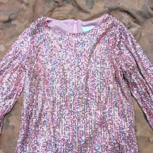 NWT Rare Editions Sequin Long Sleeve Sparkle Mini Dress Sz 16